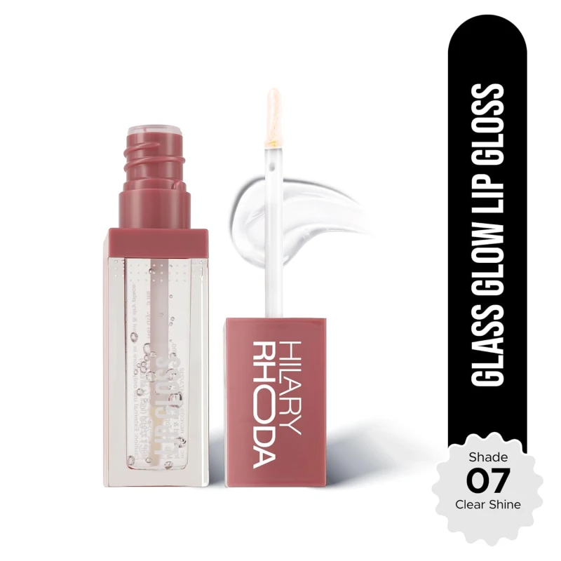 Hilary Rhoda Glass Glow Lip Gloss | Nourishing & Hydrating Lip Gloss | Sheer Coverage | High Shine | Juicy & Plump Lips | Glides on Smoothly | 5ml (Clear Shine - Shade 07) - Thumbnail 2